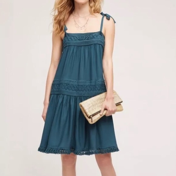 Anthropologie Dresses & Skirts - ☀️ Anthropologie Teal Green Boho Dress